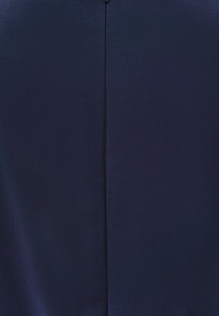 Boat Neck Sleeveless Midi Dress With Pocket Details - MIDNIGHT