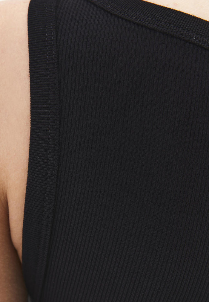 Boat Neck Tank Top - BLACK