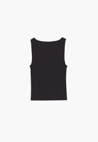 Boat Neck Tank Top - BLACK