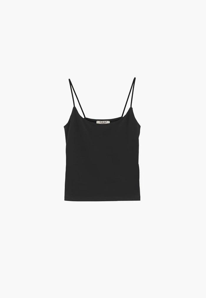 Bodycon Tank Top U Neck - BLACK