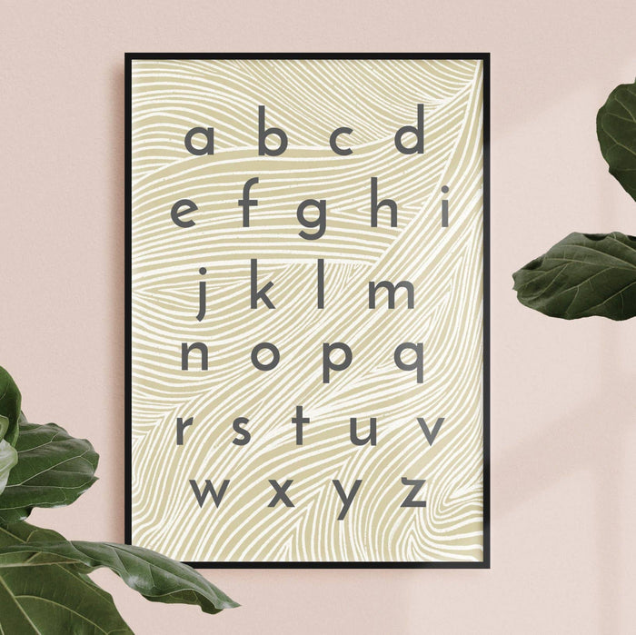 Born Lucky - Woodcut Letter Alphabet Art Print