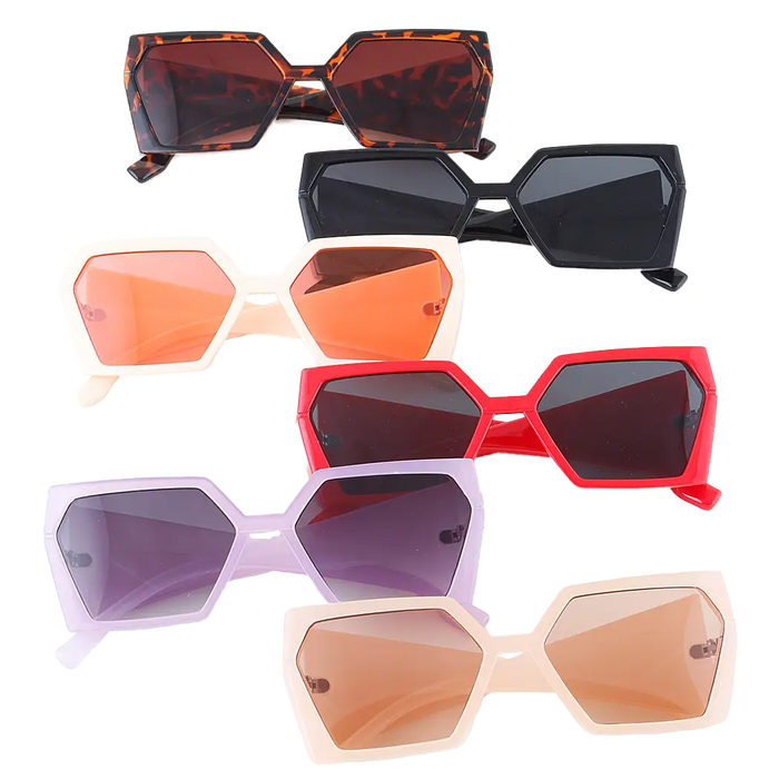 Bright Sharp Geometric Tinted Sunglasses