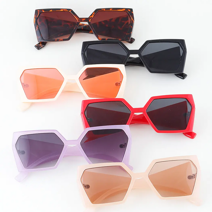 Bright Sharp Geometric Tinted Sunglasses