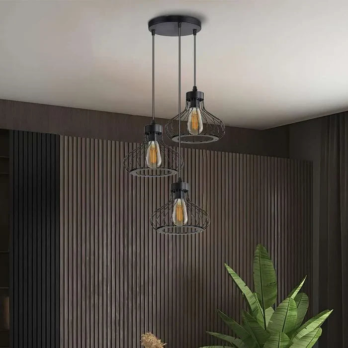 Cage 3 Light Island Black Pendant Beautiful Design ~ 5140
