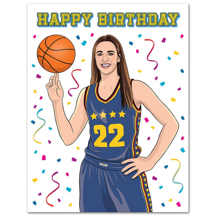 Caitlin Clark Basketball Birthday Card