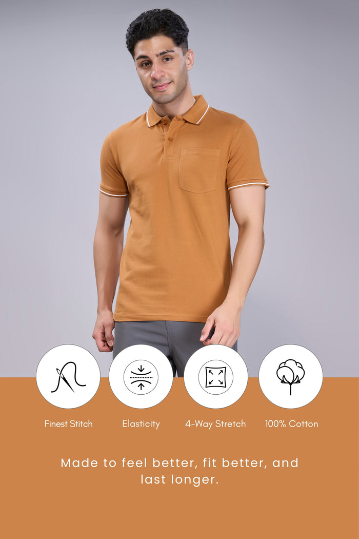 Caramel - Identity Pocket Polo