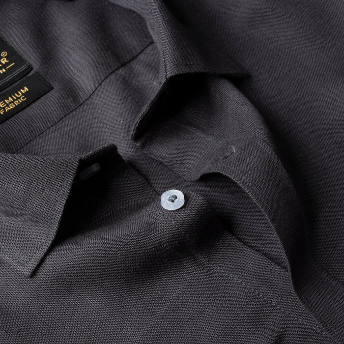 Carbon Color Prime Linen Shirt For Men - Punekar Cotton