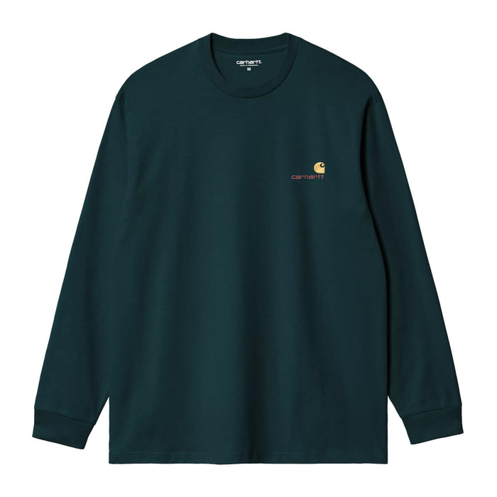 Carhartt WIP American Script Longsleeve Deep Lagoon
