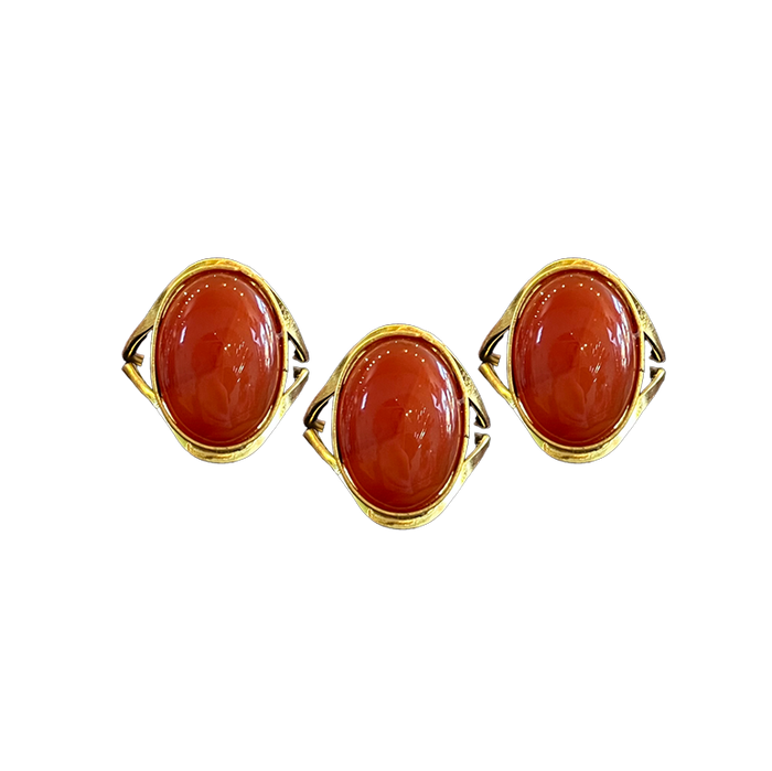 Carnelian Modern Gold Dipped Ring