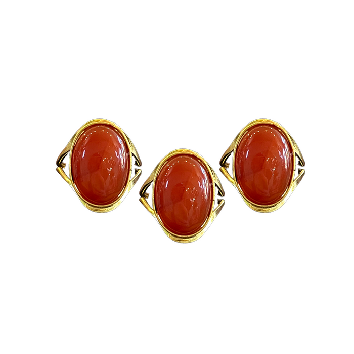 Carnelian Modern Gold Dipped Ring