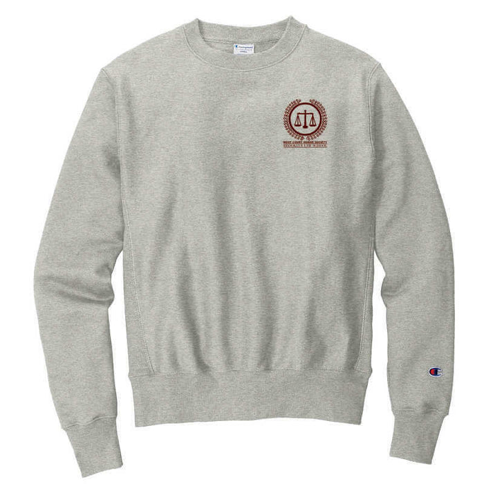 Champion Crewneck Sweatshirt, Left Chest Design - Brooklyn Law School Company Store