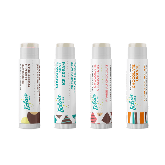 Chocolate lip balm bundle with various flavors