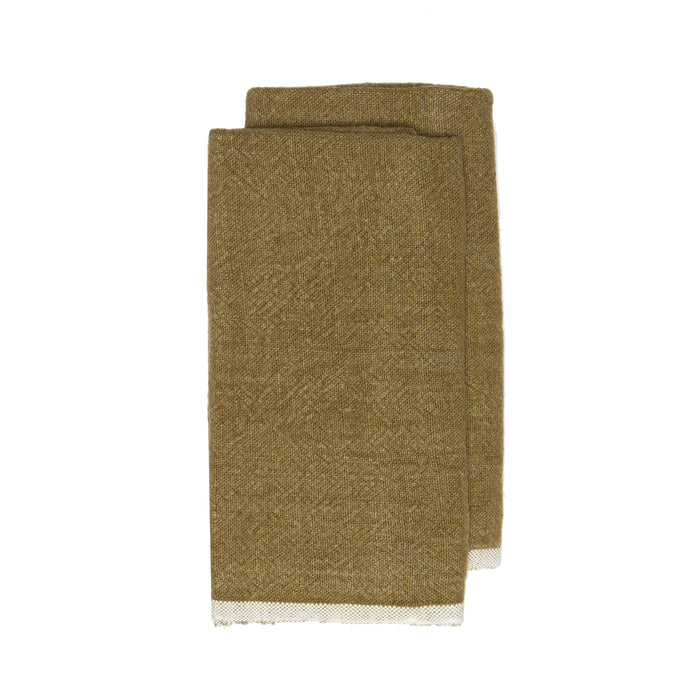 Chunky Linen Forest Green Towels 20x30