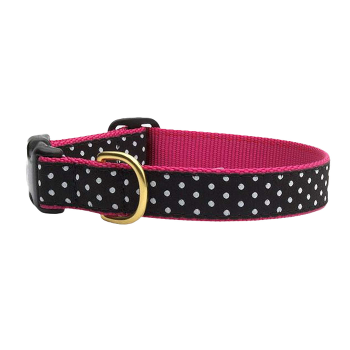 BLACK-WHITE-DOT-DOG-COLLAR