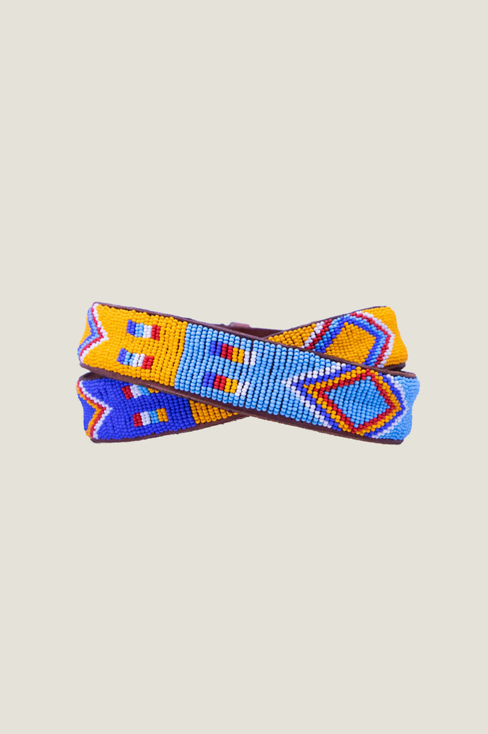 Colour Block Diamond Belt | Yellow/Blue - Aspiga
