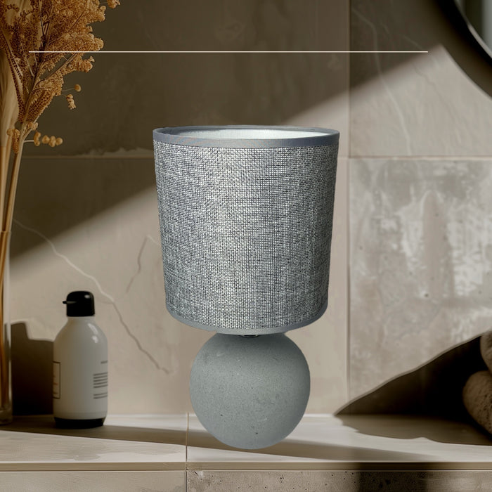 Contemporary Globe Shaped Ceramic Lamp With Shade