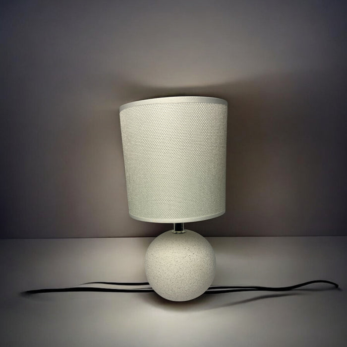 Contemporary Globe Shaped Ceramic Lamp With Shade