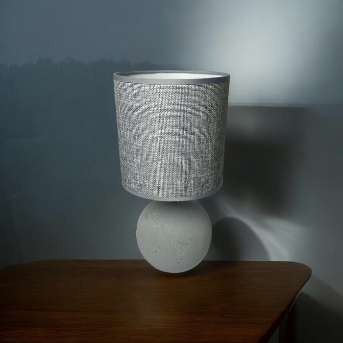Contemporary Globe Shaped Ceramic Lamp With Shade