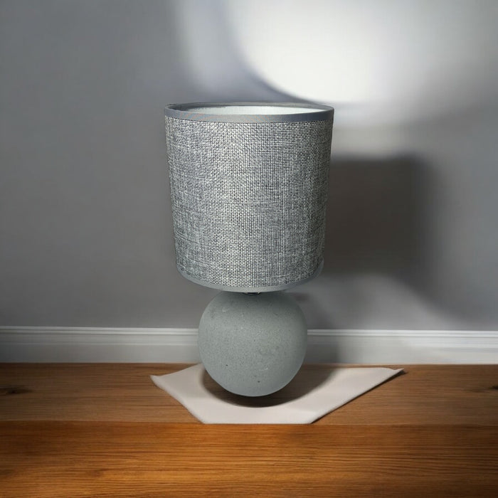 Contemporary Globe Shaped Ceramic Lamp With Shade