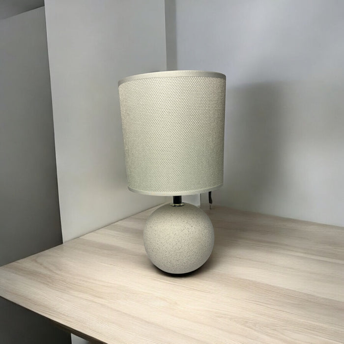 Contemporary Globe Shaped Ceramic Lamp With Shade