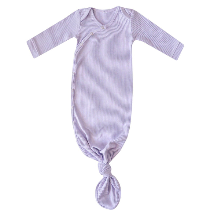 Copper Pearl Rib Knit Newborn Knotted Gown | Periwinkle