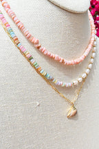Cora Pastel Shell & Pearl Necklace
