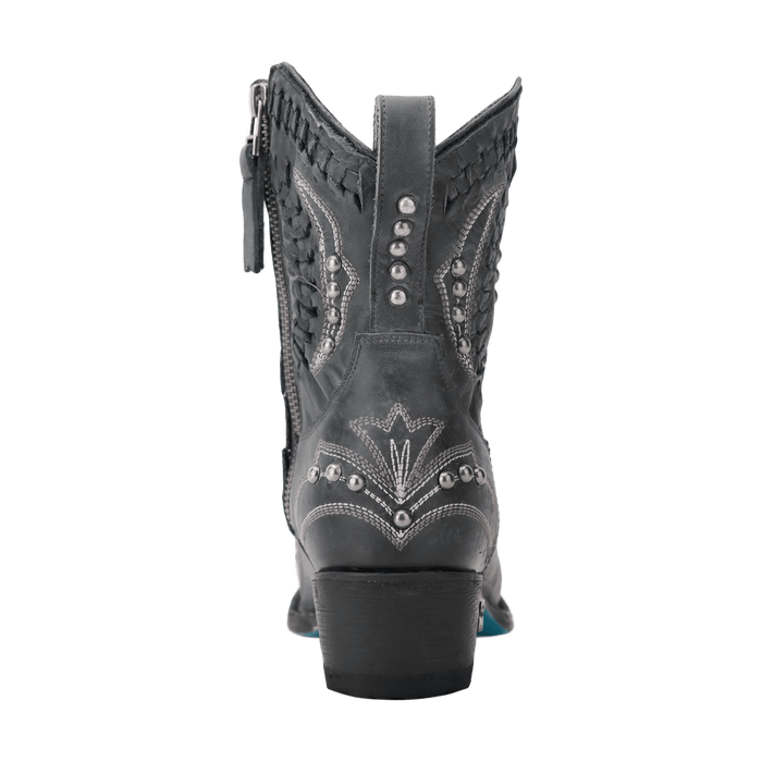 Distressed black leather Cossette Bootie
