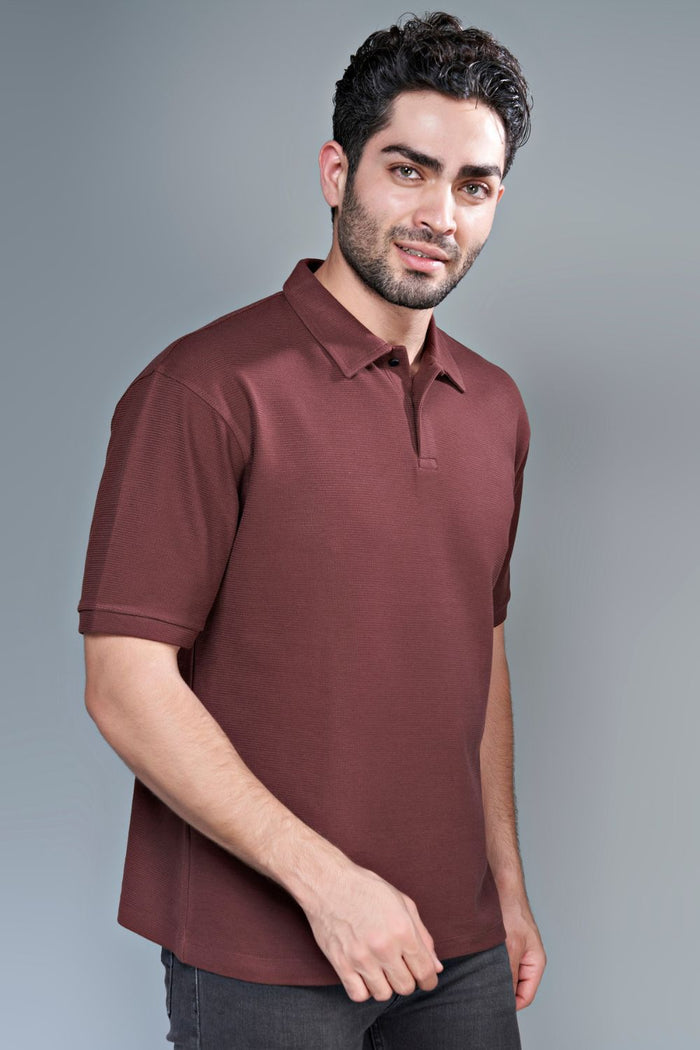 Crafted Polo - Hot Brown  Maxzone Clothing