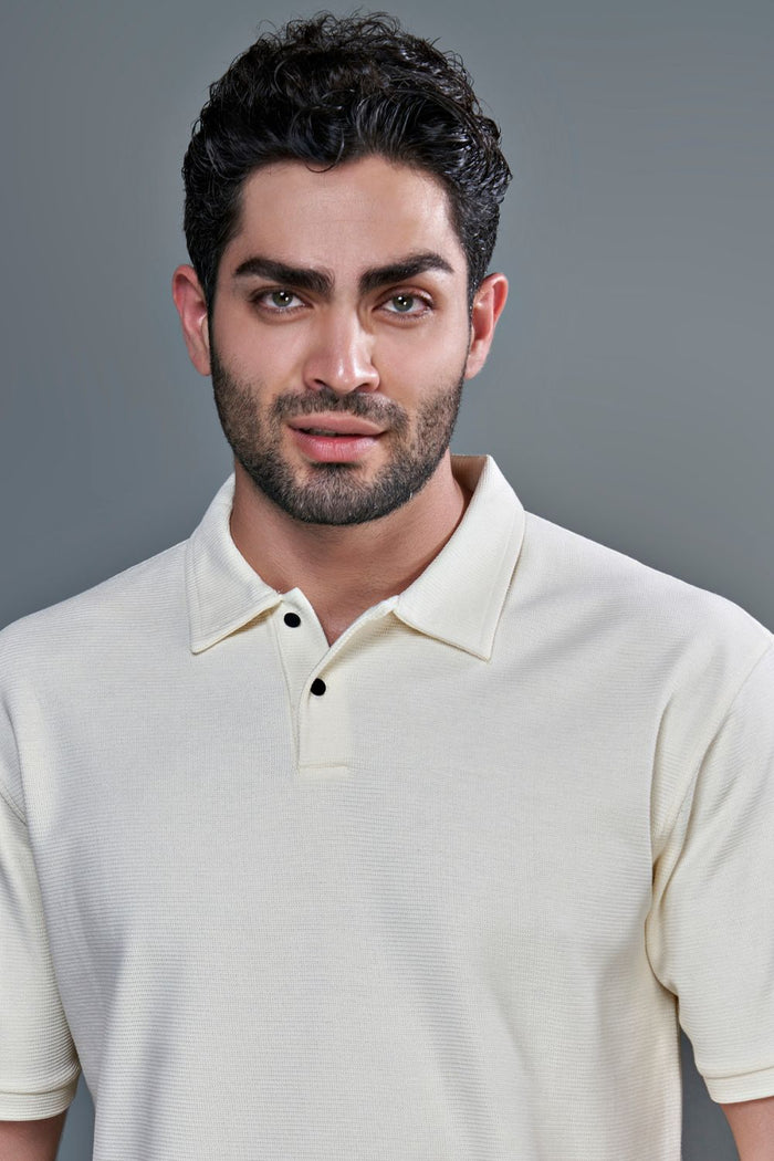 Crafted Polo - Powder White  Maxzone Clothing
