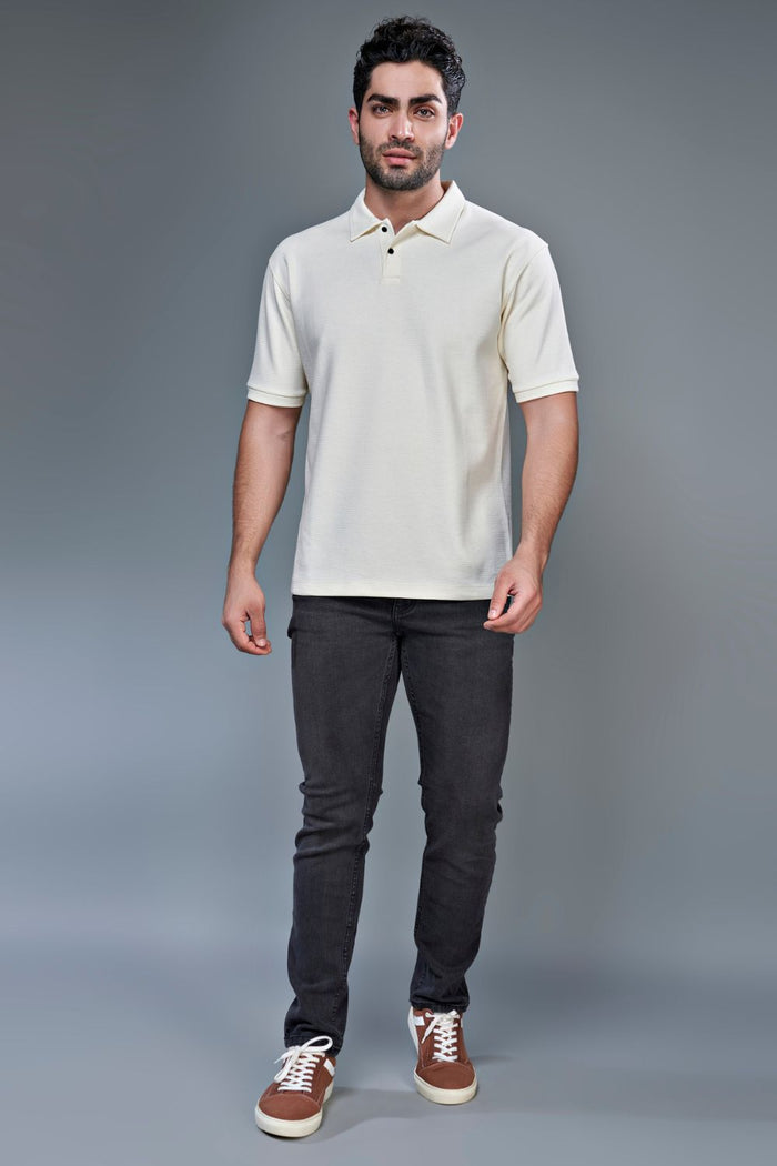 Crafted Polo - Powder White  Maxzone Clothing
