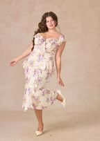 Curve&Plus Purple Iris Swayed by Wind Dress