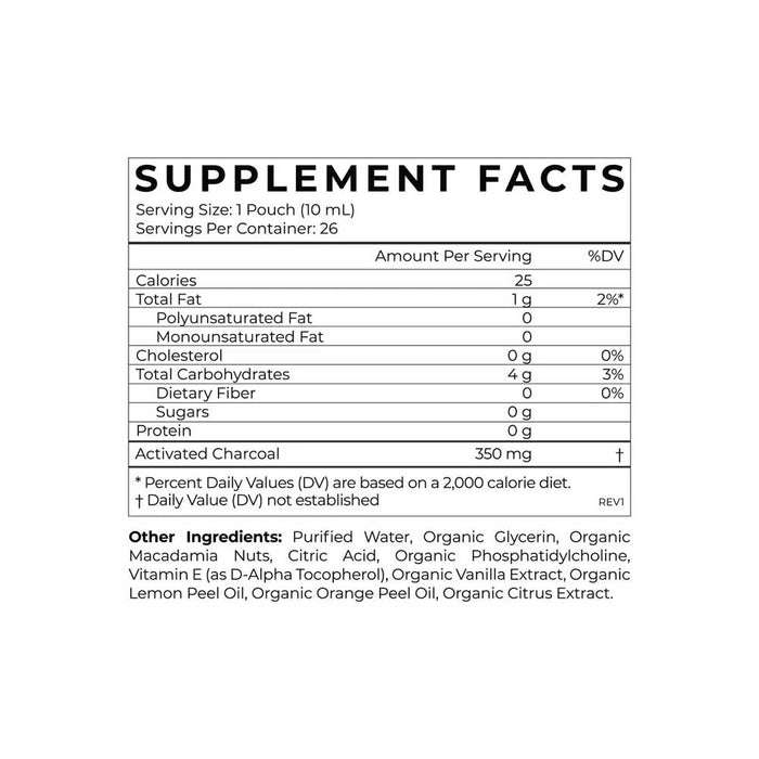 Cymbiotika Activated Charcoal - 26 x 10ml Pouches - L'Organic