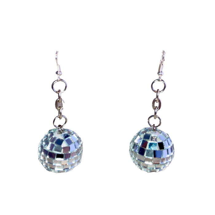 Disco Ball Earrings 1"