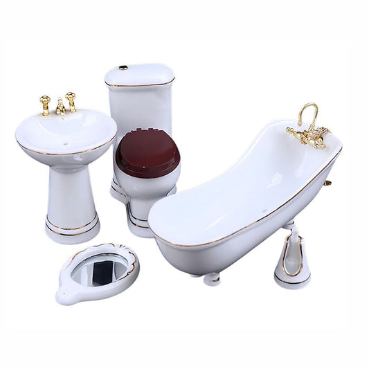 Doll House- Porcelain Bathroom Set