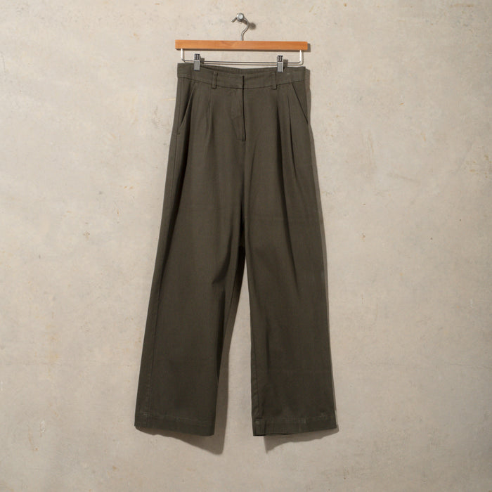 Double Pleated Twill Pants