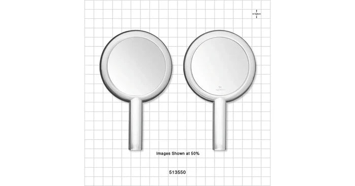 Dual Sided Handheld Mirror, Clear (large)