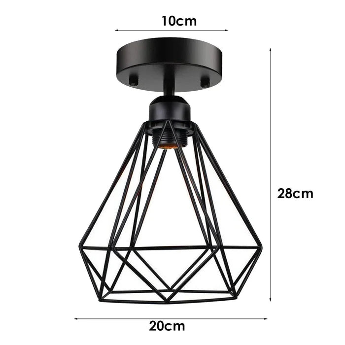 E27 Industrial Cage Flush Mount Light ~6161