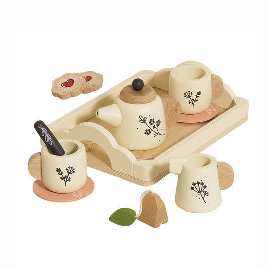 Eco-Friendly Wooden Tea Set & Tray