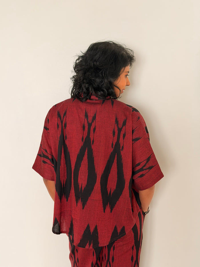 Elements Bonfire Relaxed Fit Ikat Shirt - Brick