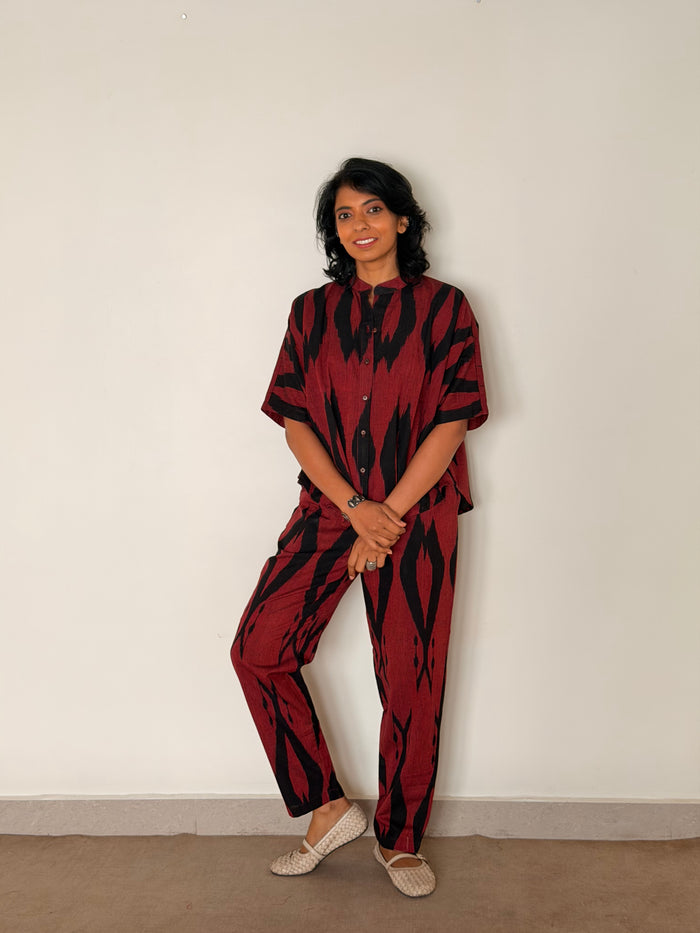 Elements Bonfire Relaxed Fit Ikat Shirt - Brick