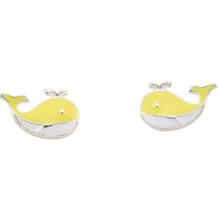 Enamel Whale Stud Earrings