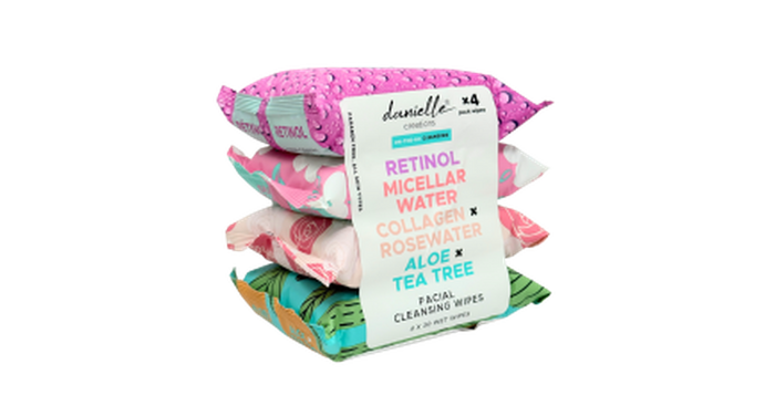 Facial Cleansing Wipes (4x30pc) - assorted floral