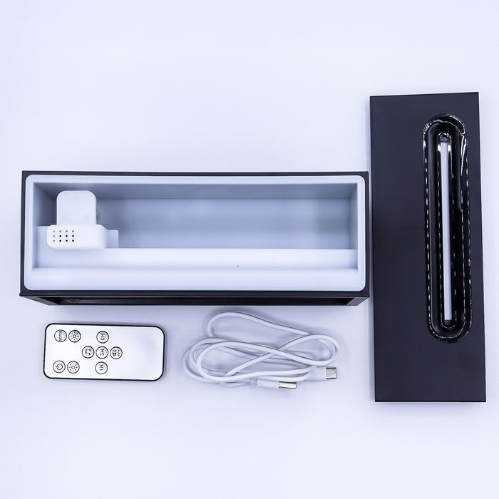Flame Effect Aroma Diffuser with Birdsound - Black USB - Colour Change