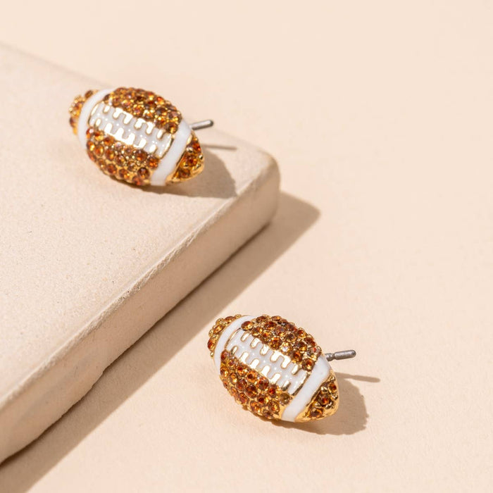 Football 18K Gold Dip Stud Earrings
