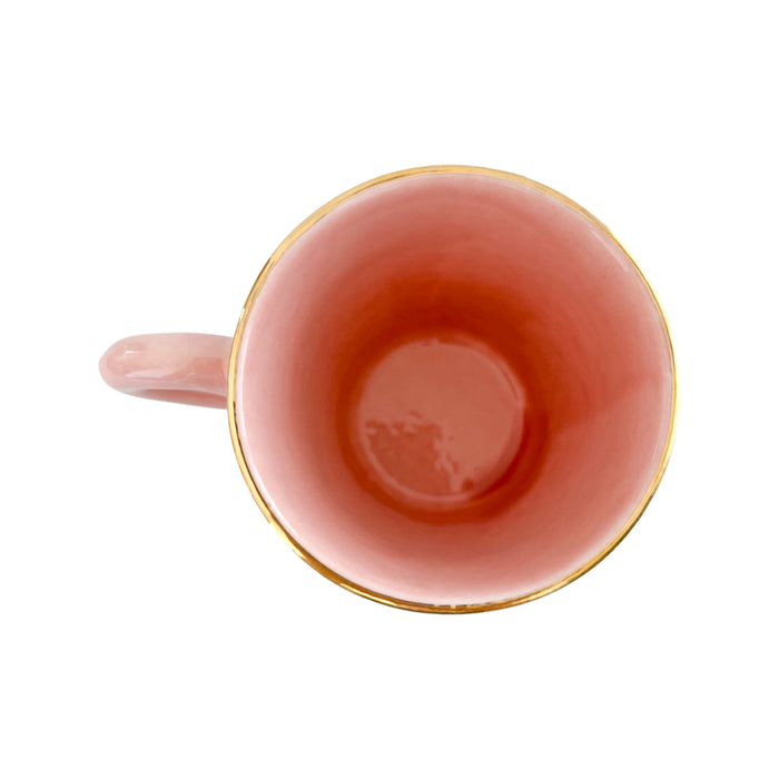 light pink etched moroccan coffee cup mug