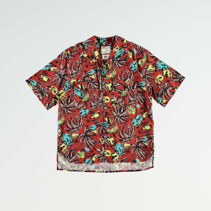 G.o.D Cuban Shirt Aloha Cotton Brick Red