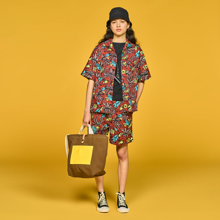 G.o.D Cuban Shirt Aloha Cotton Brick Red