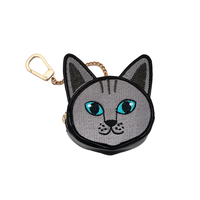 Gray Cat 2-in-1 Bag Charm & Reusable Shopper Bag
