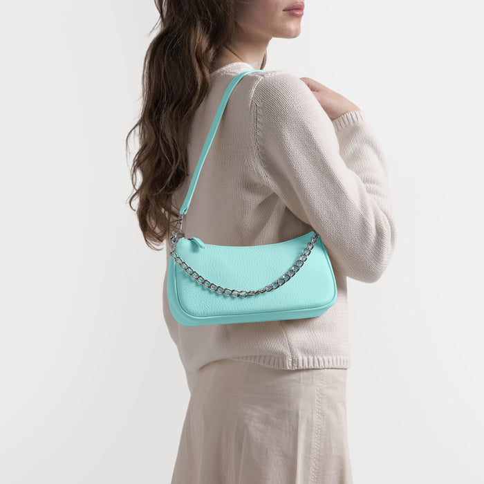 Greta Chain Small Pochette Celeste