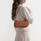Greta Chain Small Pochette Saddle Brown